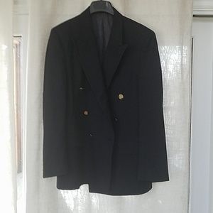 Vintage Burberty Mens' 38R Navy Blazer